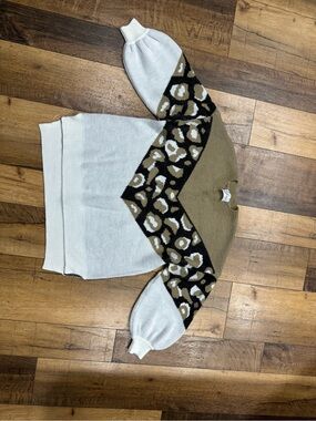 SSYS Leopard Chevron Crewneck Sweater